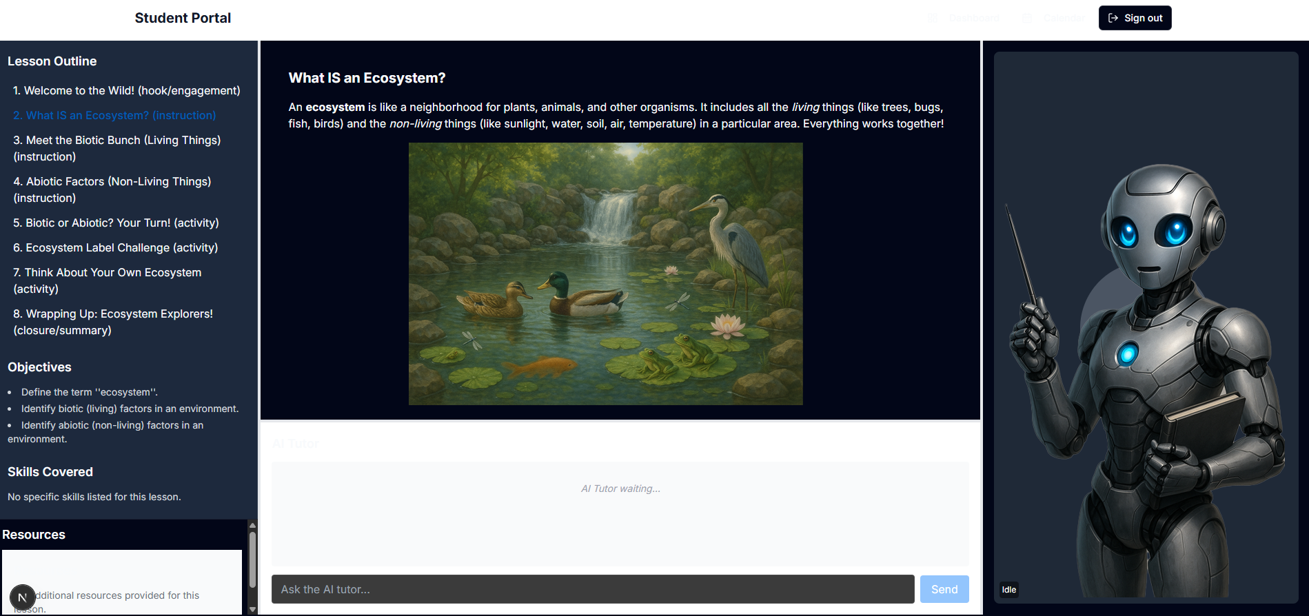 screenshot of beta lesson player.